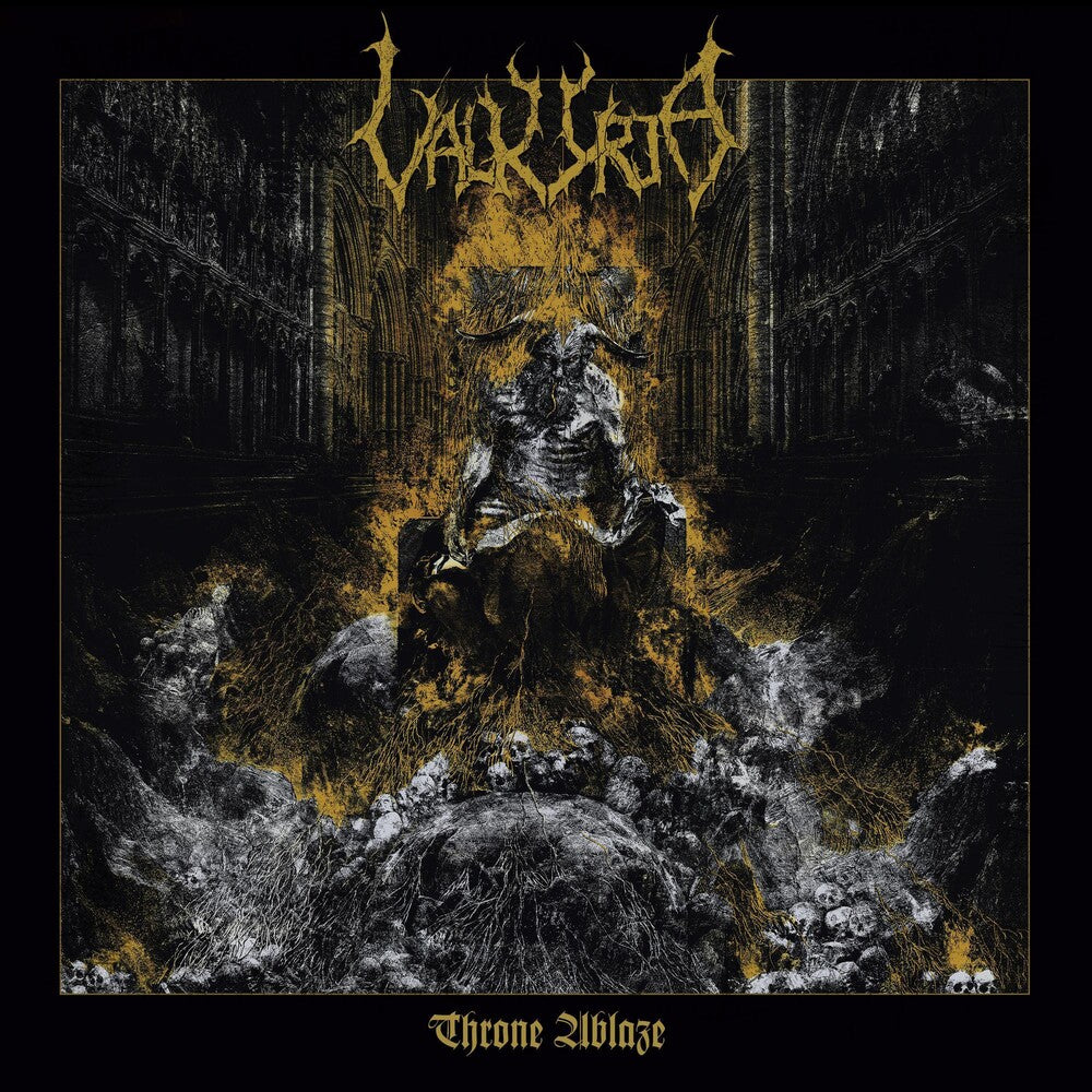 the album cover for Valkyrja - Throne Ablaze