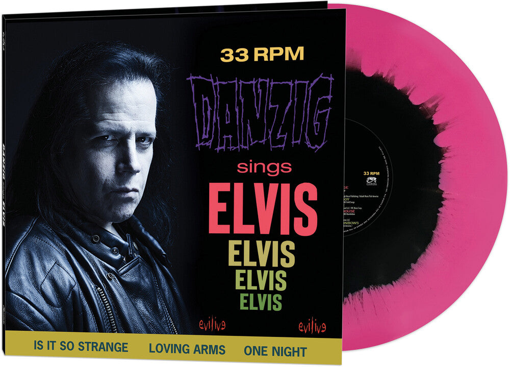 the album cover for Danzig - Sings Elvis [Pink & Black Haze LP]