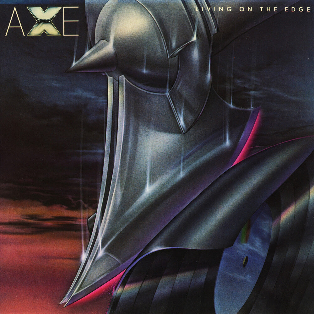 the album cover for Axe - Living On The Edge