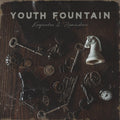 the album cover for Youth Fountain - Keepsakes & Reminders [Indie Exclusive Limited Edition Brown In Beer w/Heavy Bone Splatter LP]
