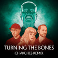 the album cover for John Carpenter &amp; Chvrches - Turning The Bones (Chvrches Remix) [Blue/Pink/Clear Marble Swirl 7in Vinyl]