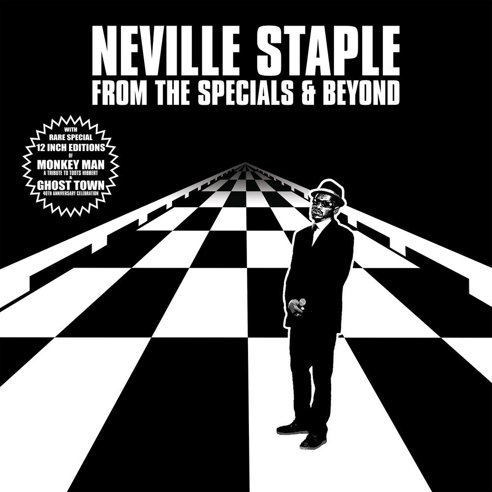 the album cover for Neville Staple - From The Specials & Beyond (Black & White Splatter