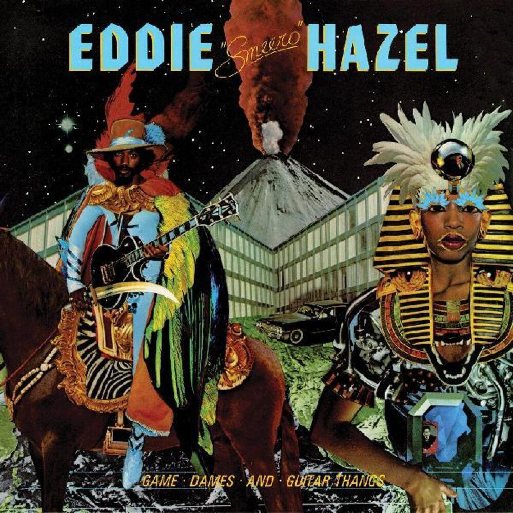 the album cover for Eddie Hazel - Game, Dames and Guitar Thangs [Limited Edition Electric Blue LP]