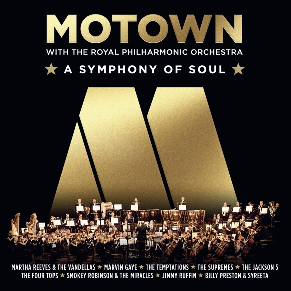 the album cover for Various Artists - Motown: A Symphony Of Soul (with the Royal Philharmonic Orchestra)