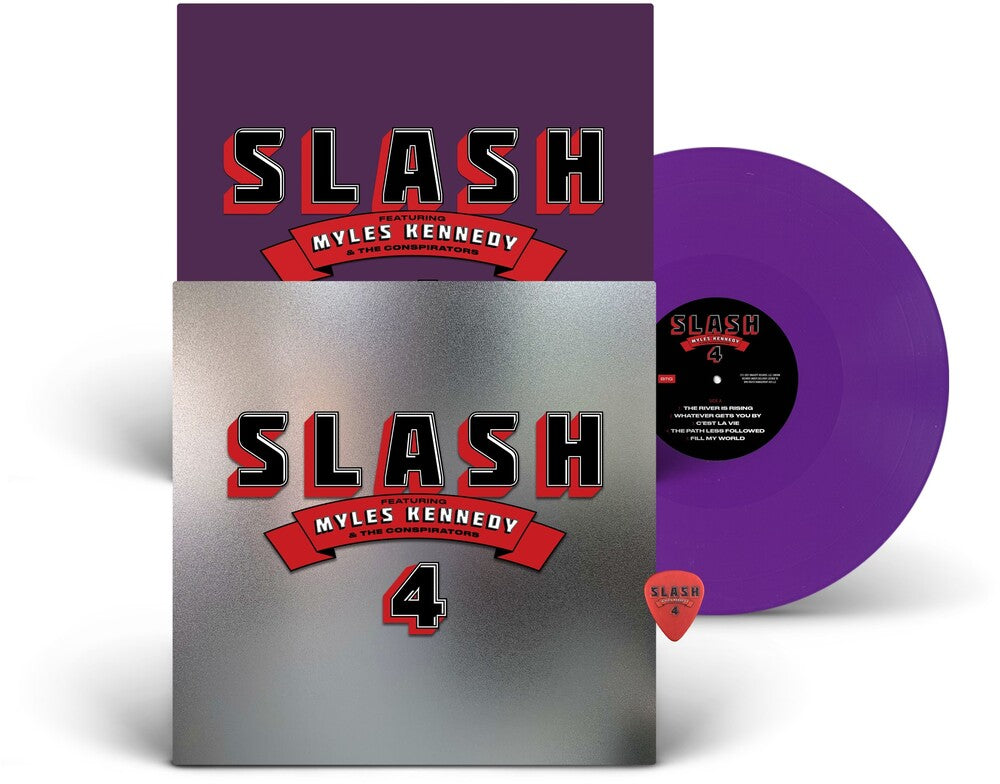 the album cover for Slash - 4 (feat. Myles Kennedy and The Conspirators) [Indie Exclusive Limited Edition Purple LP]