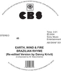the album cover for Wind Earth  & Fire - Brazilian Rhyme (Danny Krivit Re-Edit)