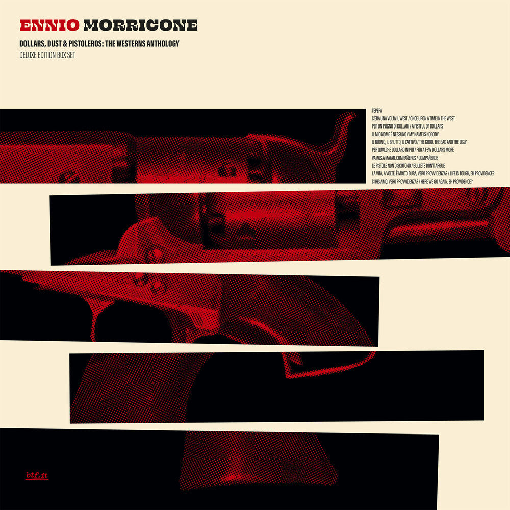 the album cover for Ennio Morricone  (Blue) (Box) (Colv) (Ltd) - Dollars Dust & Pistoleros: The Westerns Anthology