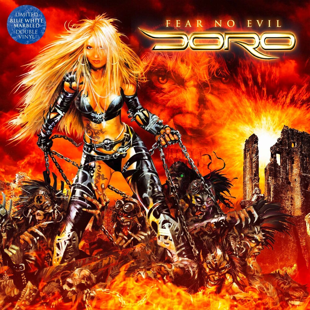 the album cover for Doro - Fear No Evil (Blue White Marbled) (Blue) [Colored Vinyl]
