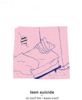 the album cover for Teen Suicide - Dc Snuff Film / Waste Yrself (Half Blue / Pink)
