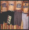 the album cover for NOFX - White Trash, Two Heebs and a Bean [Limited Edition Ghostly Sea Blue & Clear LP]