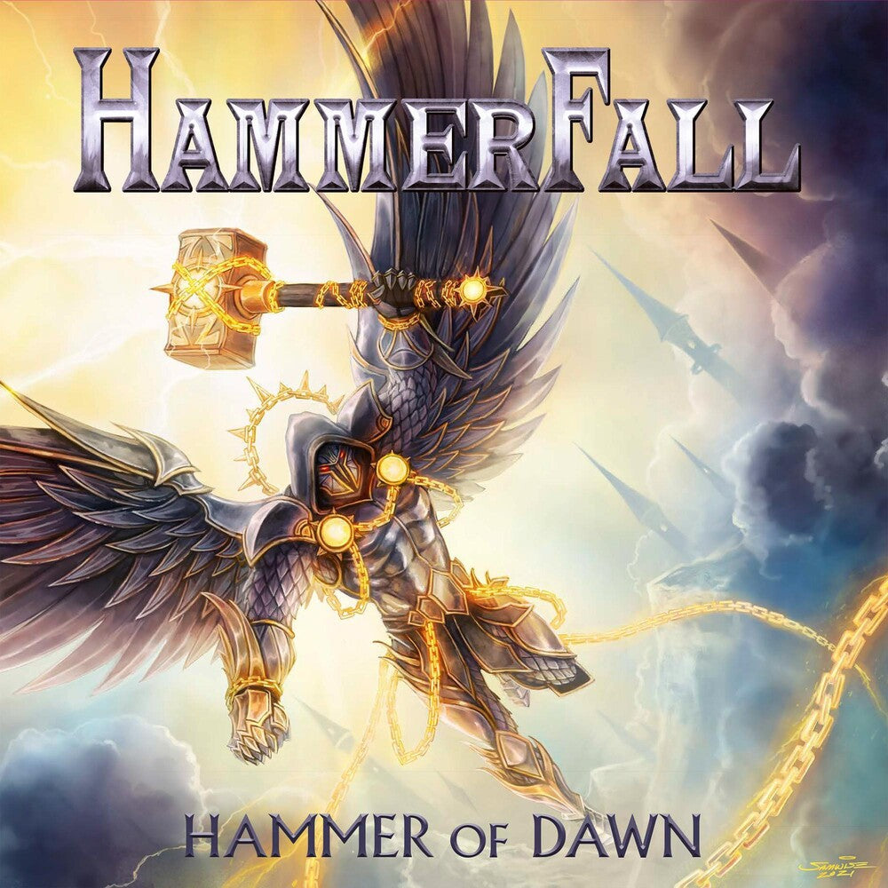 the album cover for Hammerfall - Hammer Of Dawn