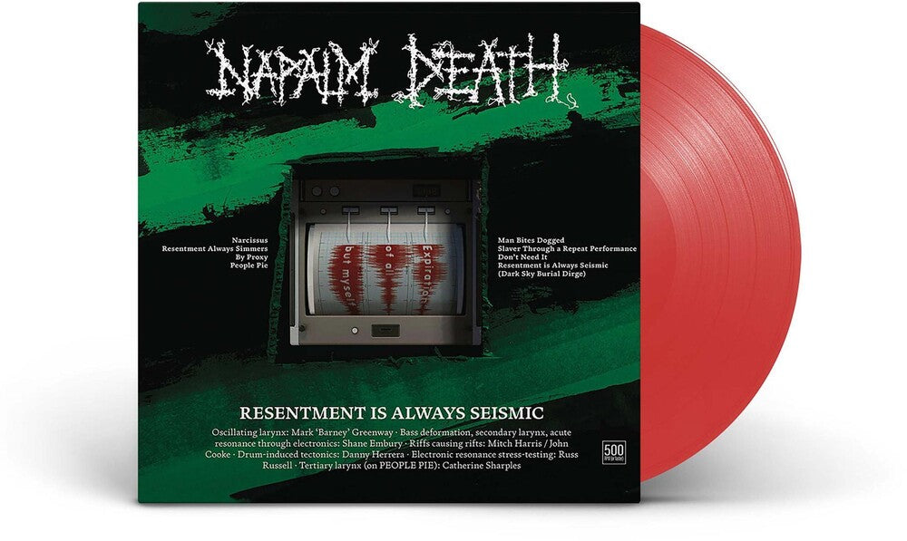the album cover for Napalm Death - Resentment is Always Seismic - a final throw of Throes [Limited Edition Red LP]