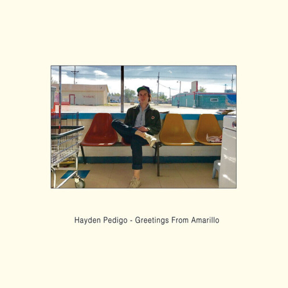 the album cover for Hayden Pedigo - Greetings From Amarillo (Light Blue) (Blue) [Colored Vinyl]