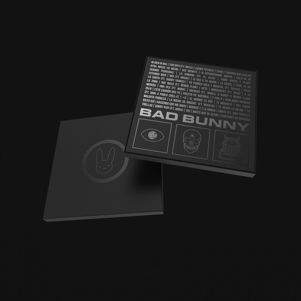 the album cover for Bad Bunny - Anniversary Trilogy [Indie Exclusive Limited Edition 3LP]