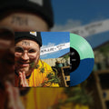 the album cover for Mom Jeans. - Mom Jeans. / Graduating Life - Split [7in Half Green/Half Blue Vinyl]
