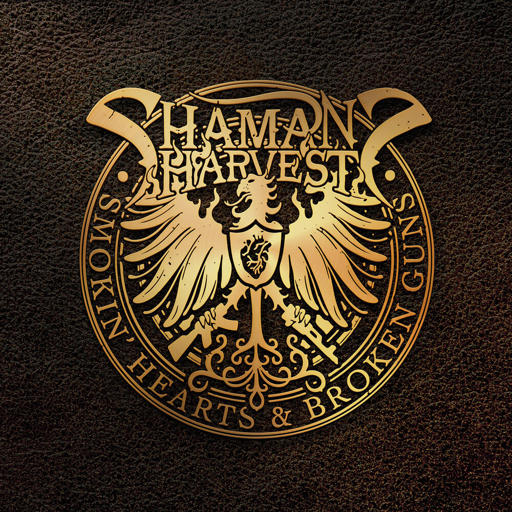 the album cover for Shaman's Harvest - Smokin' Hearts & Broken Guns [Gold LP]