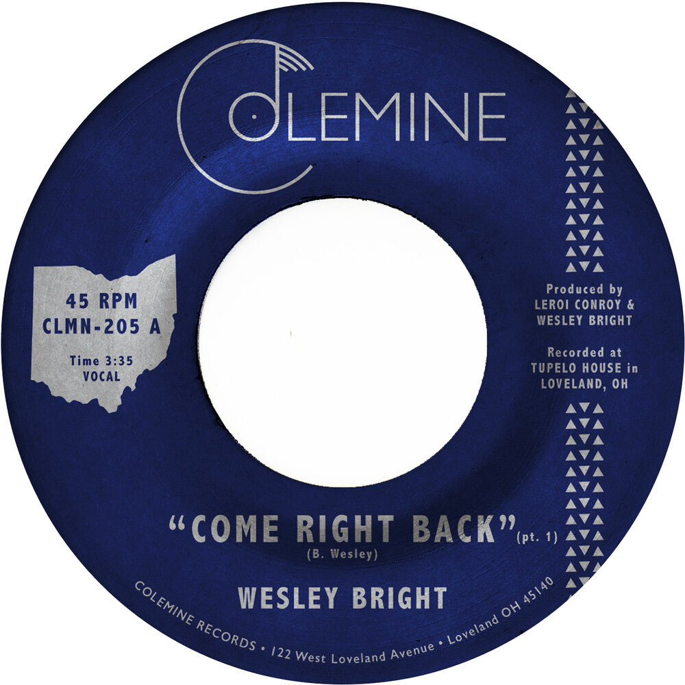 the album cover for Wesley Bright - Come Right Back