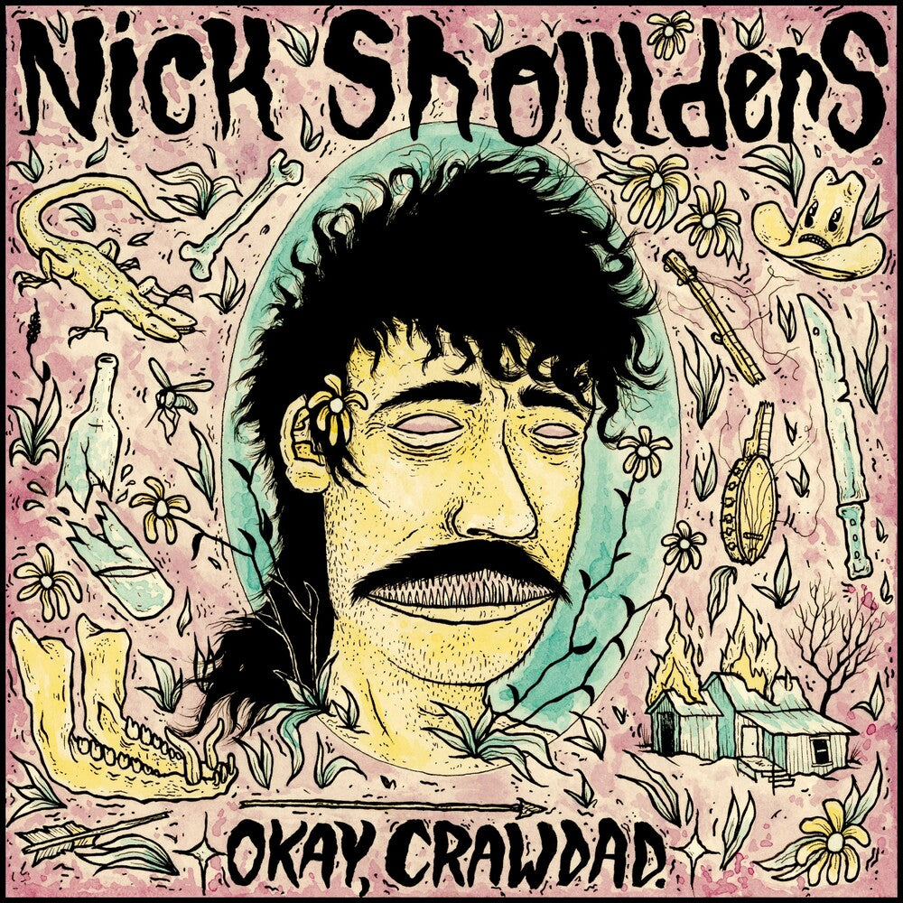 the album cover for Nick Shoulders - Okay Crawdad (Chartreuse Green Swirl) [Colored Vinyl] (Grn)