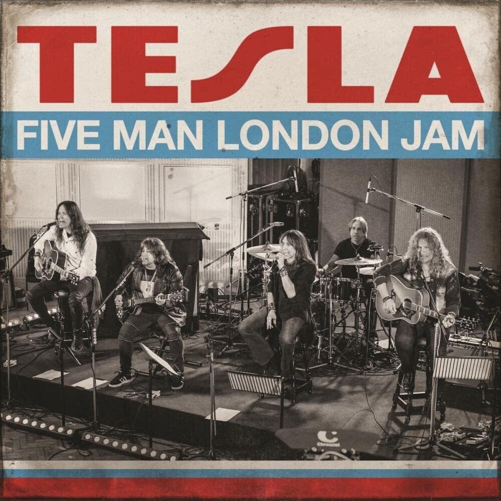 the album cover for Tesla - Five Man London Jam (Blue) [Clear Vinyl] (Red)