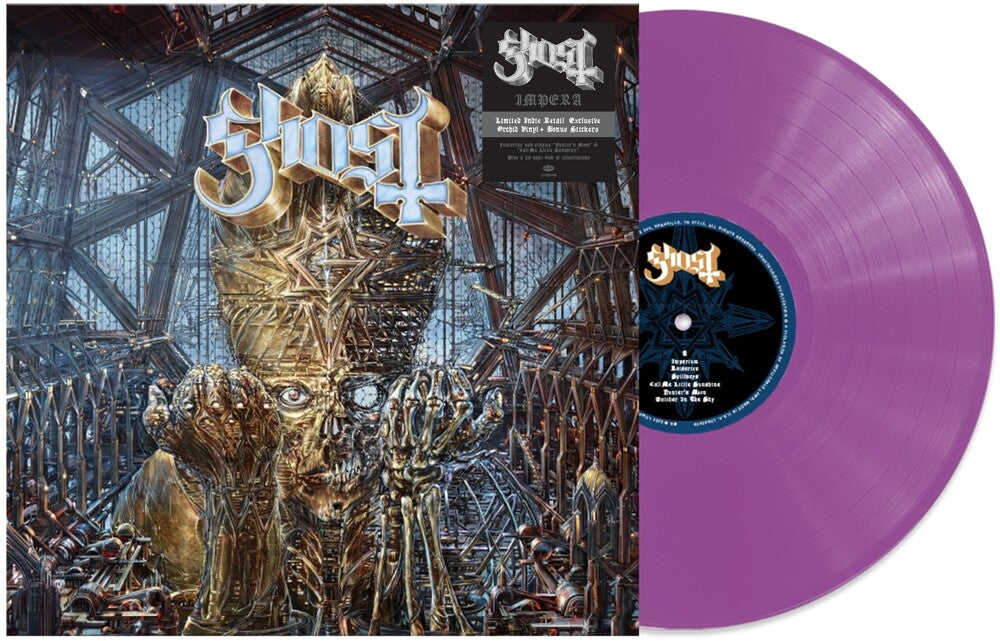 the album cover for Ghost - IMPERA [Indie Exclusive Limited Edition Orchid LP + The Chronology of Papas set of 5 stickers]