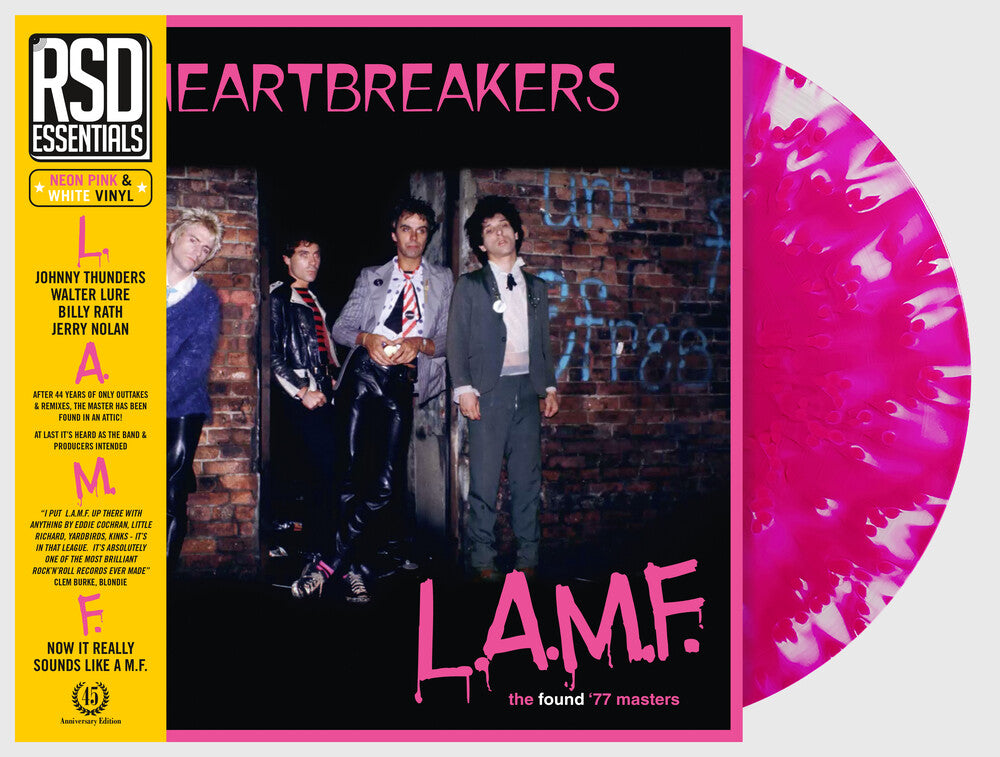 the album cover for The Heartbreakers - L.A.M.F. - The Found '77 Masters [RSD Essential Neon Pink & White LP]