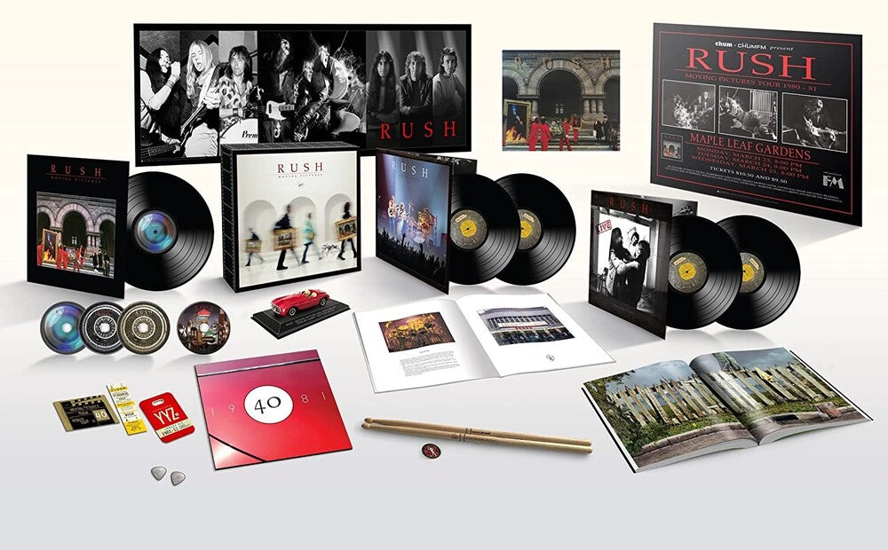 the album cover for Rush - Moving Pictures: 40th Anniversary [Super Deluxe 5LP/3CD/Blu-ray]