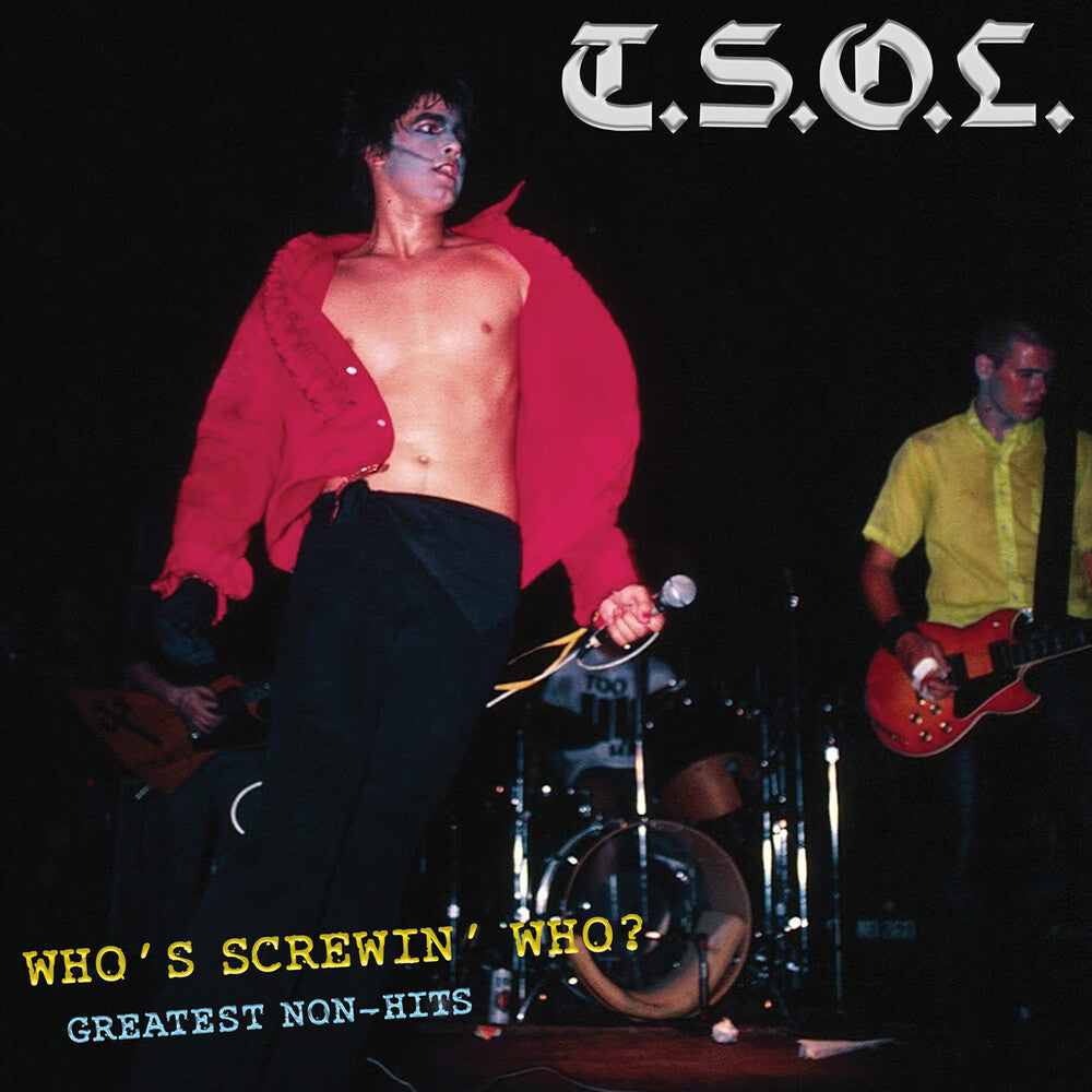 the album cover for T.S.O.L. - Who's Screwing Who 12 - Greatest Non-Hits (Blk)
