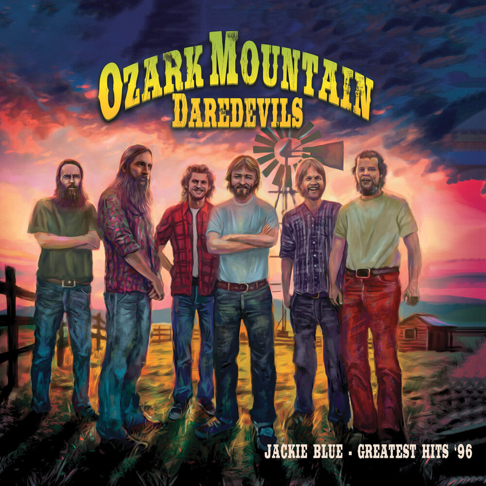 the album cover for Ozark Mountain Daredevils - Jackie Blue - Greatest Hits '96 (Red Marble) (Red)