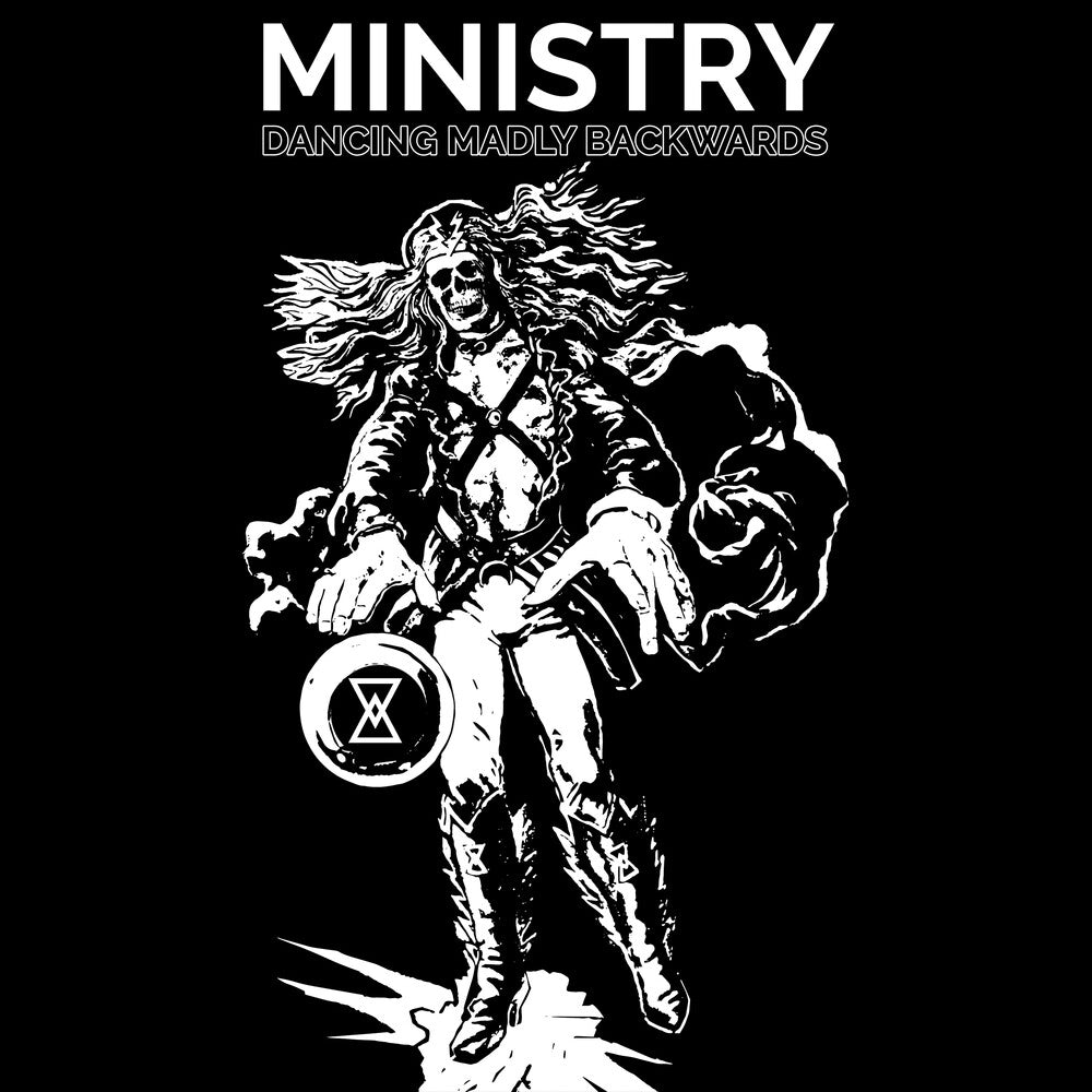 the album cover for Ministry - Dancing Madly Backwards