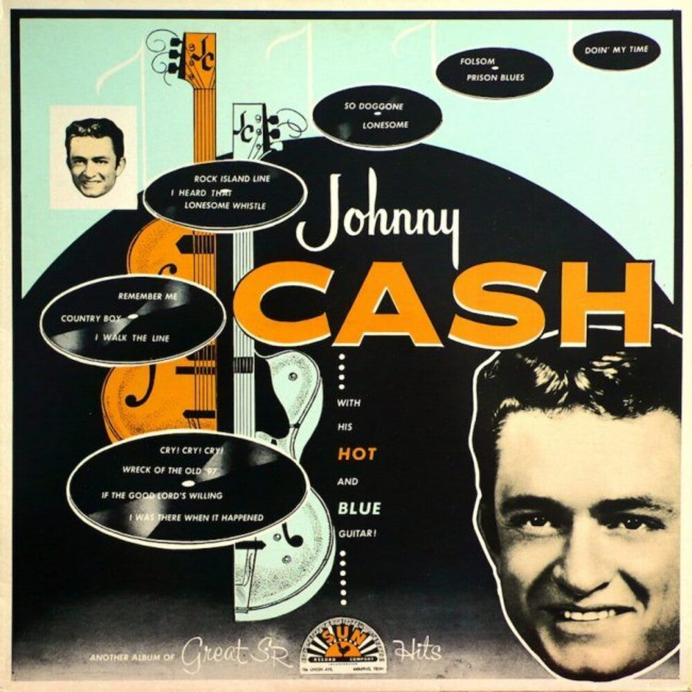 the album cover for Johnny Cash - With His Hot and Blue Guitar [LP]