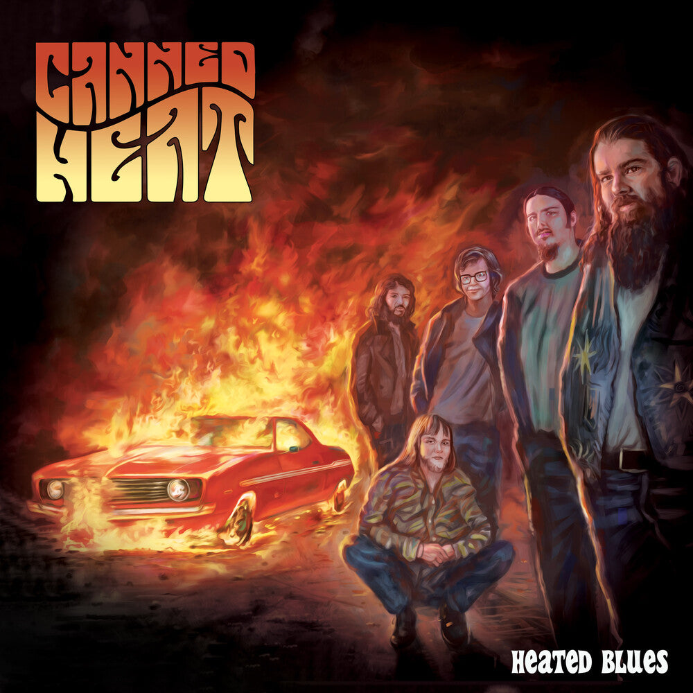 the album cover for Canned Heat - Heated Blues (Red & Yellow Splatter) [Colored Vinyl] (Gate)