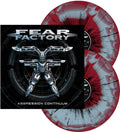 the album cover for Fear Factory - Aggression Continuum [Red & Blue Swirl w/ Black Splatter 2LP]