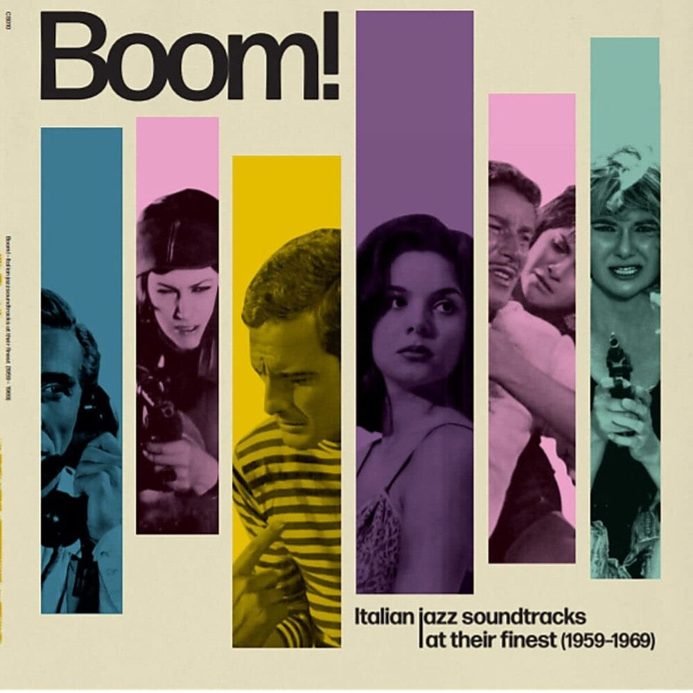 the album cover for Boom Italian Jazz Soundtracks At Their Finest / Va - Boom Italian Jazz Soundtracks At Their Finest / Va