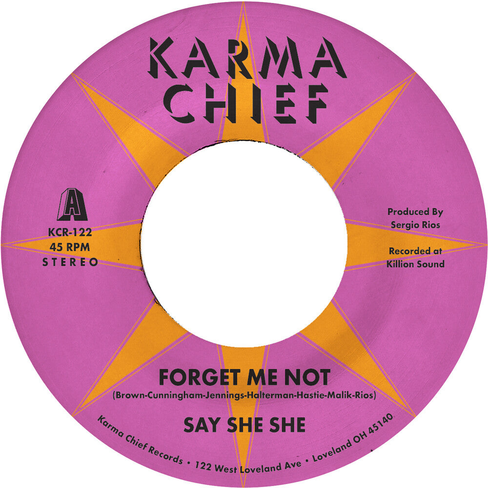 the album cover for Say She She - Forget Me Not / Blow My Mind (Opaque White) [Colored Vinyl]