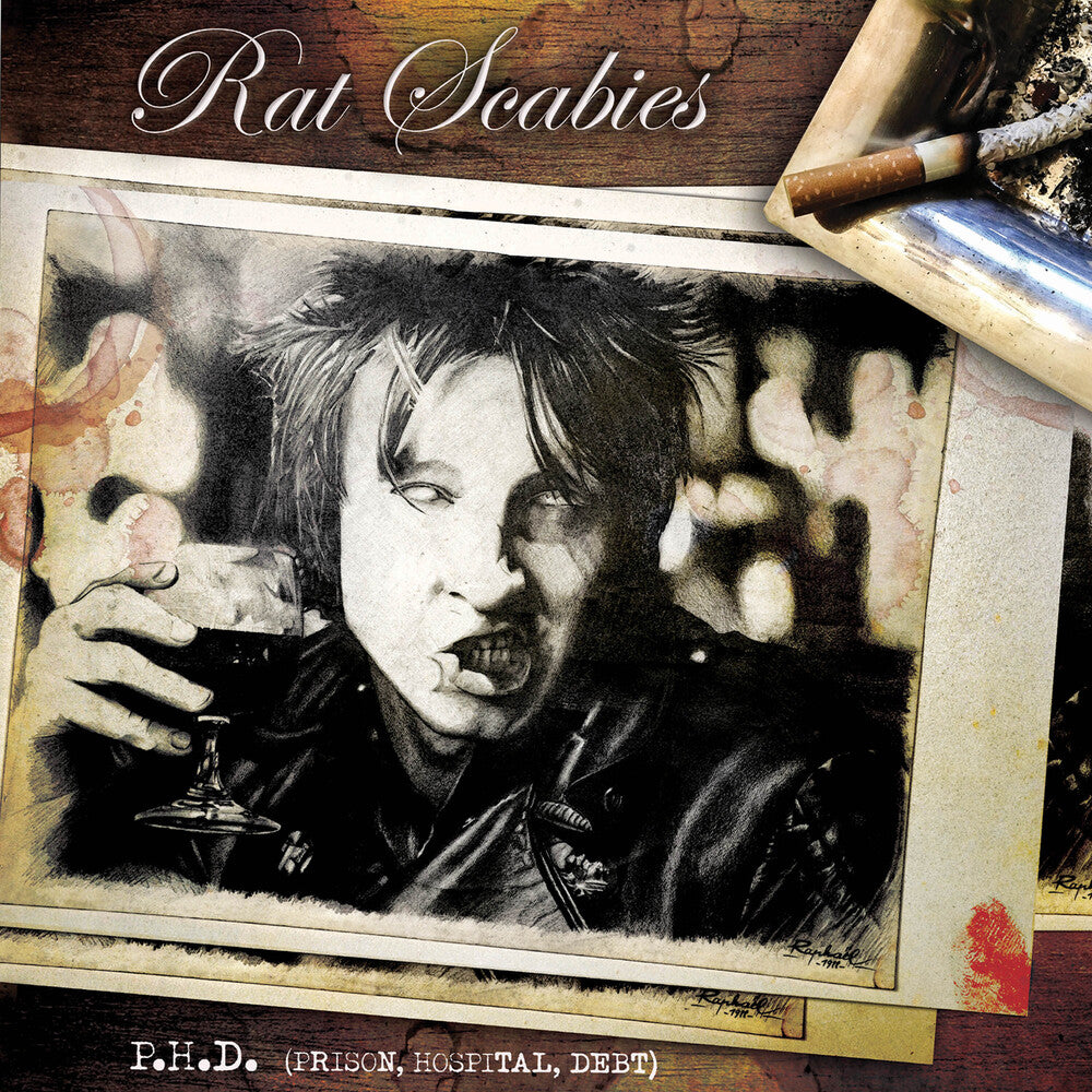 the album cover for Rat Scabies - P.H.D. (Prison, Hospital, Debt)