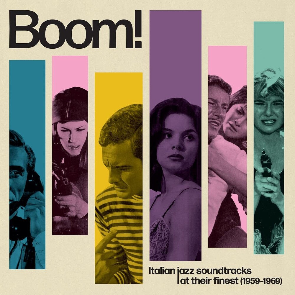 the album cover for Boom Italian Jazz Soundtracks At Their Finest / Va - Boom Italian Jazz Soundtracks At Their Finest / Va