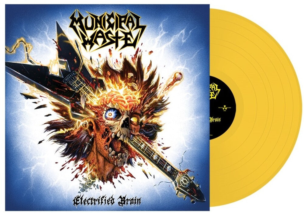 the album cover for Municipal Waste - Electrified Brain [Indie Exclusive Limited Edition Yellow LP]