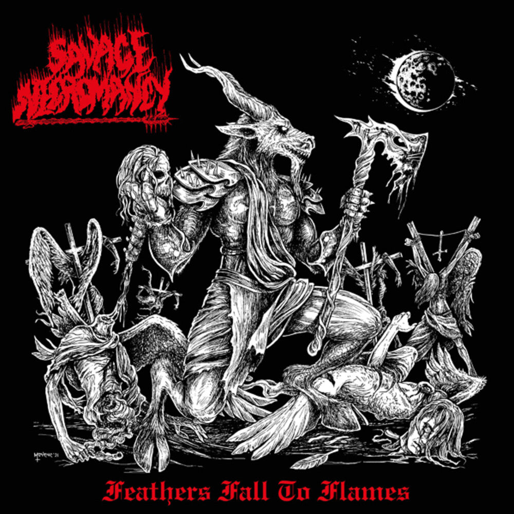the album cover for Savage Necromancy - Feathers Fall To Flames