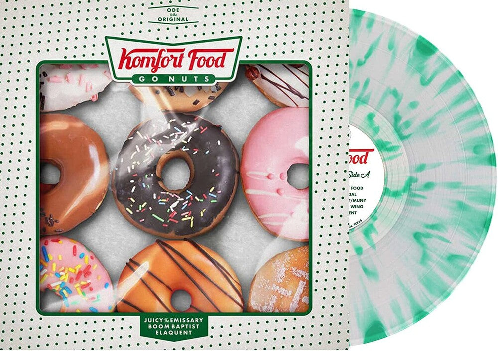 the album cover for Boombaptist / Juicy The Emissar / Elaquent - Komfort Food - O.S.T. [Colored Vinyl] [Limited Edition]