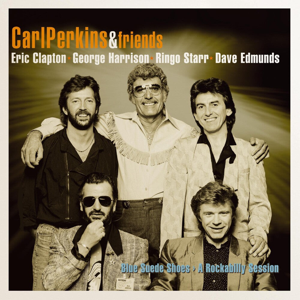 the album cover for Carl Perkins & Friends - Blue Suede Shoes