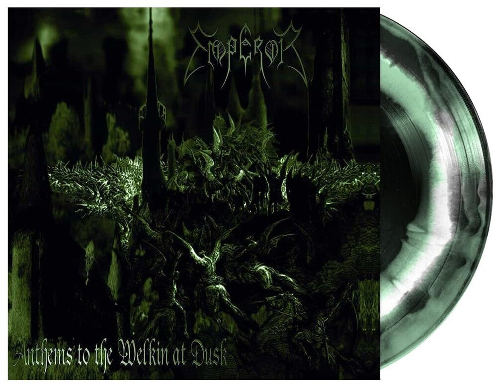 the album cover for Emperor - Anthems To The Welkin At Dusk [Black/White/Green Swirl LP] [Half-Speed]