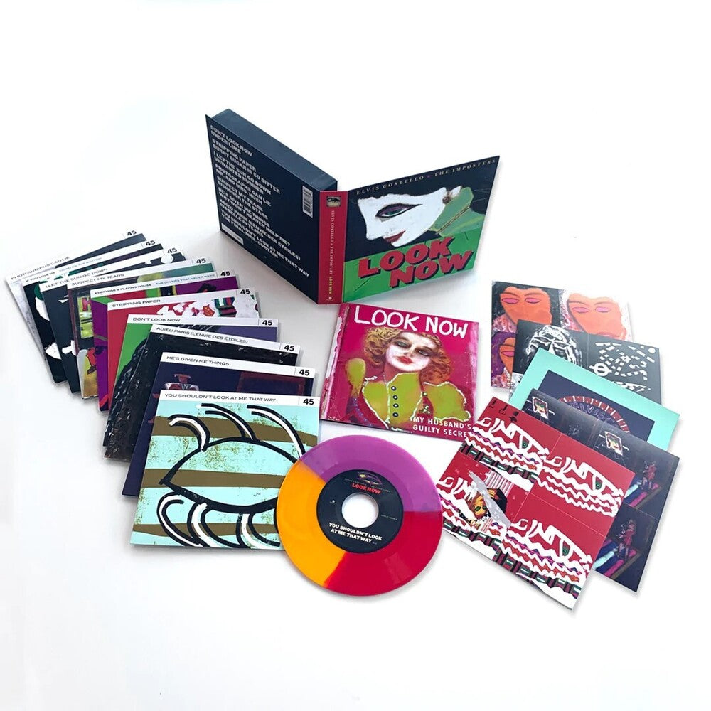 the album cover for Elvis Costello & The Imposters - Look Now Deluxe [Limited Edition Numbered Box Set]