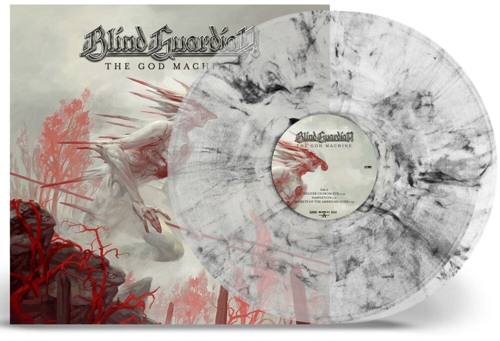 the album cover for Blind Guardian - The God Machine [Clear & Black Marble LP]