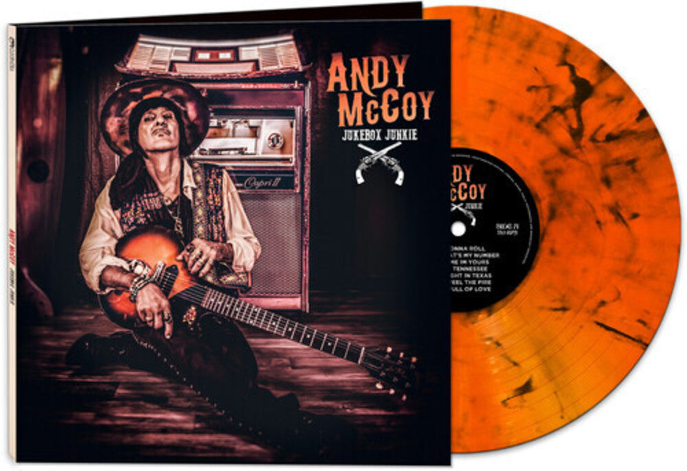 the album cover for Andy Mccoy - Jukebox Junkie [Orange Marble LP]