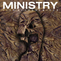 the album cover for Ministry - Live Necronomicon - Black/Gold Splatter (Blk)