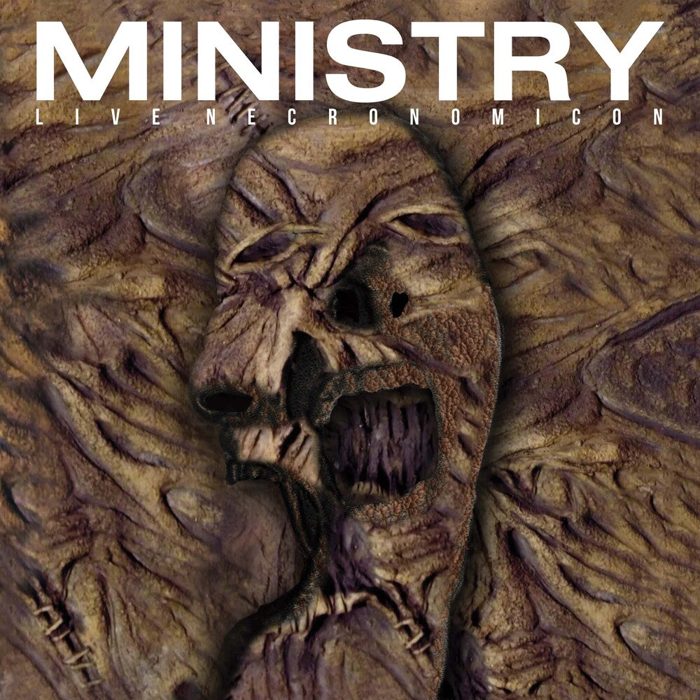 the album cover for Ministry - Live Necronomicon - Black/Gold Splatter (Blk)