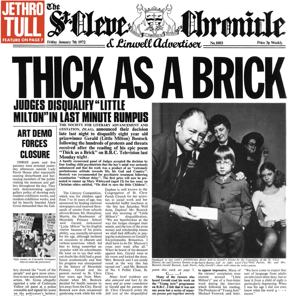 the album cover for Jethro Tull - Thick As A Brick: 50th Anniversary Edition [LP]