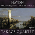 the album cover for Takacs Quartet - Haydn: String Quartets Opp 42 77 & 103