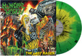 the album cover for Municipal Waste - Last Rager - Yellow & Green Swirl Black Splatter