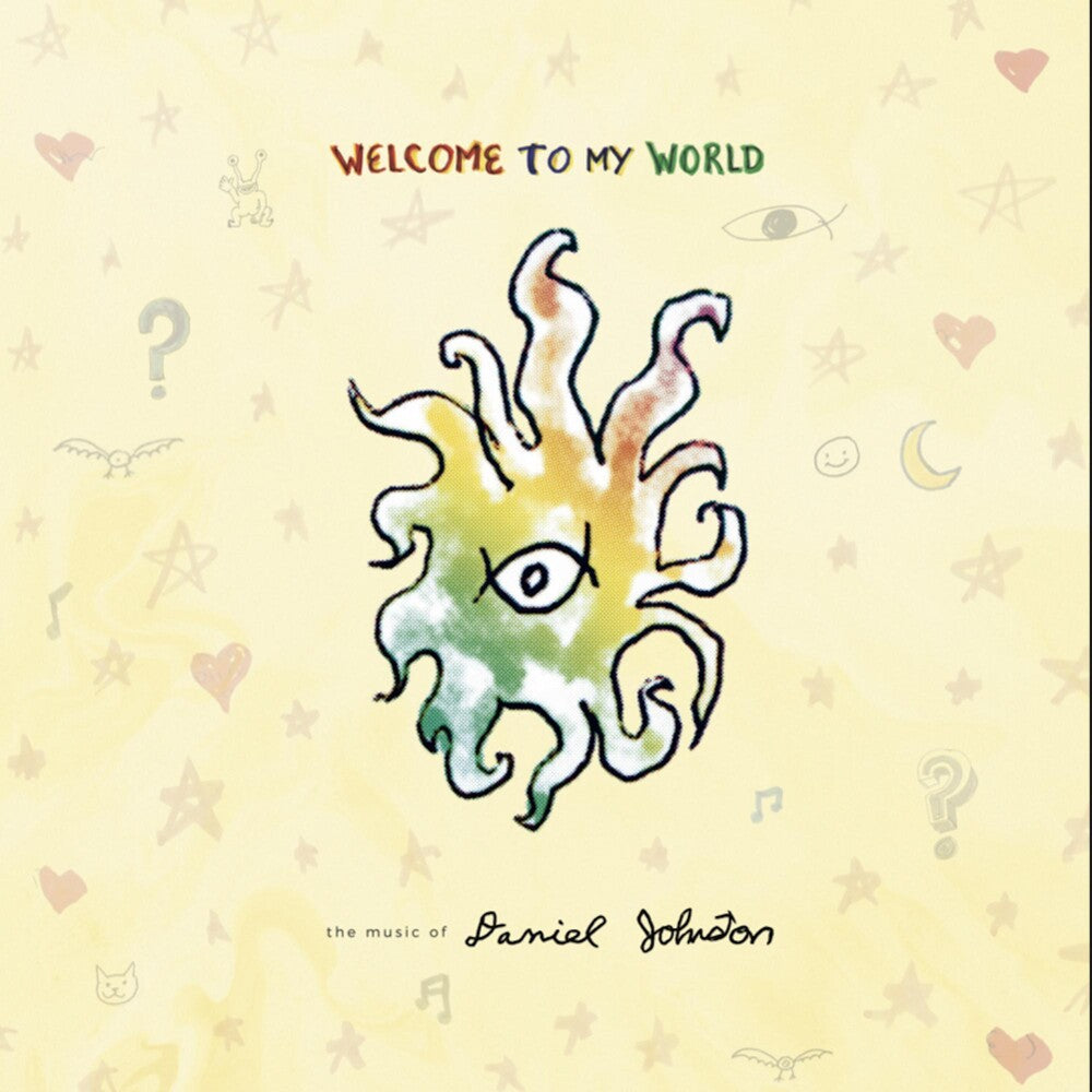 the album cover for Daniel Johnston - Welcome To My World [Indie Exclusive Limited Edition Translucent Pink/Coke Bottle 2LP]